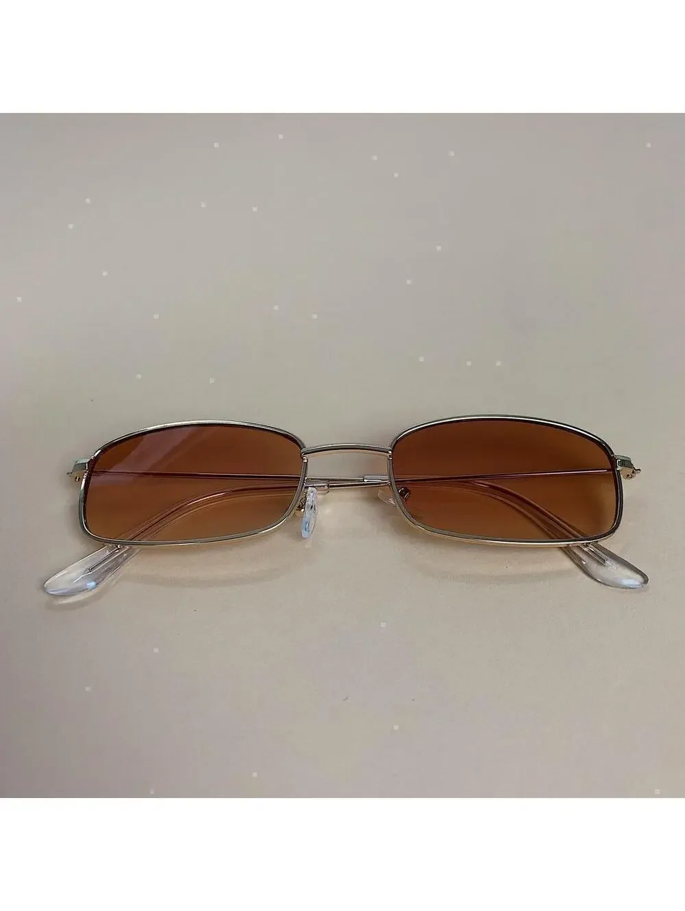 Y2k 2000s vintage brown and gold unique slim style silver mirror lense